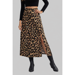 PH Leopard Print Slit Skirt